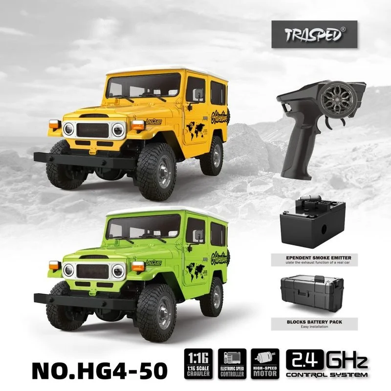 1/16 RC Car FJ40 Simulation Model with LED Lights & Simulated Sound Exquisite Gift Remote Control Parent-Child Interactive OffR