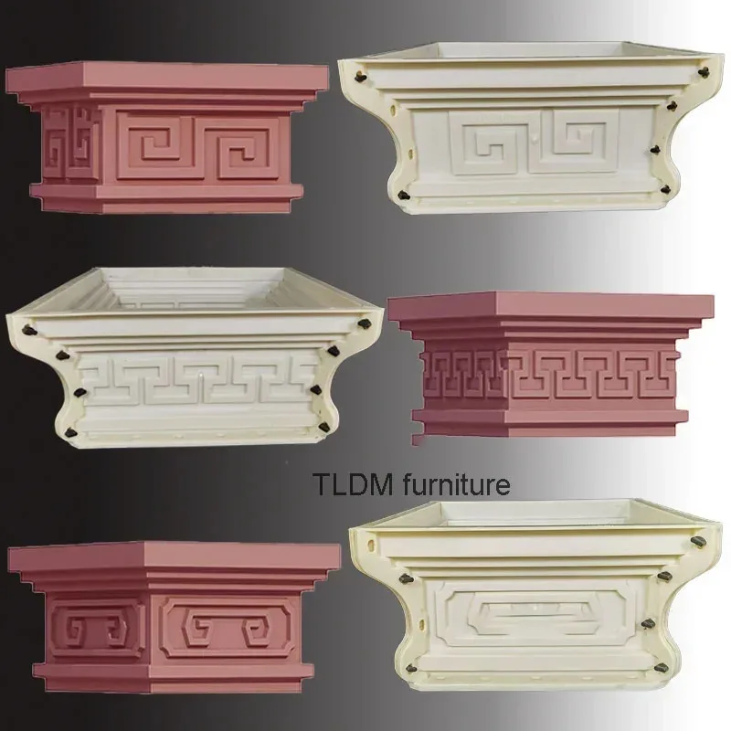 ABS Plastic Roman Column Head and Foot Cement Mold European Durable Square Closure Concrete Pedestal for Roof Support Villa Gate