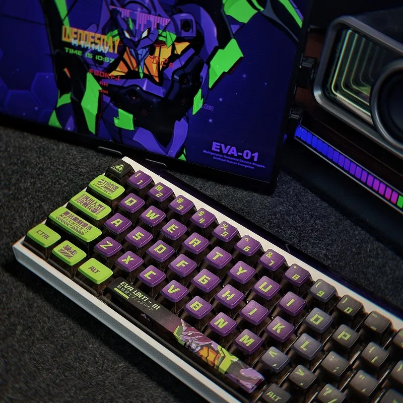 

EVA Unit-01 Anime Keycap PBT ASA Height Cute Keycaps Gamer Gift Key Caps Gaming Accessories For Cross Switch Mechanical Keyboard