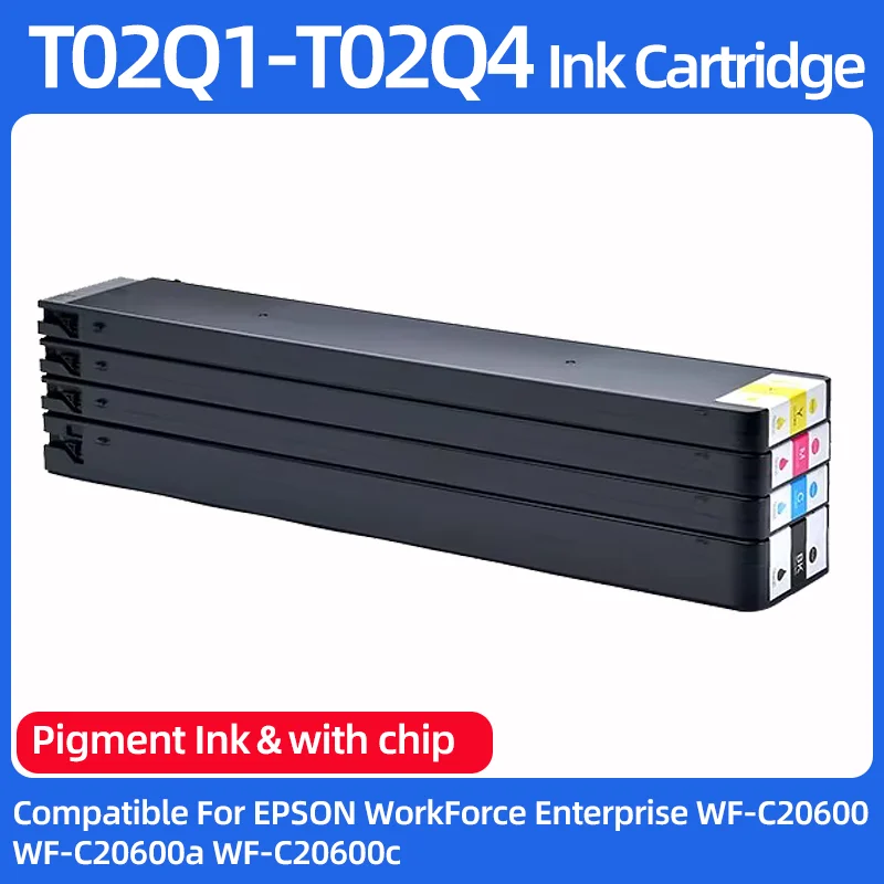 

T02Q1 T02Q2 T02Q3 T02Q4 Inkjet Pigment Ink Cartridge Compatible for Epson WorkForce Enterprise WF-C20600 WF-C20600a WF-C20600c