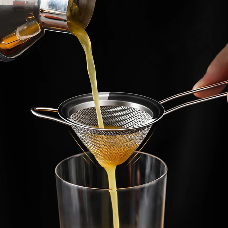 1 szt. Wytrzymały, wytrzymały, odporny na korozję z drobnymi oczkami stożkowy filtr z siatki ze stali nierdzewnej na fusy z pulpy barowej