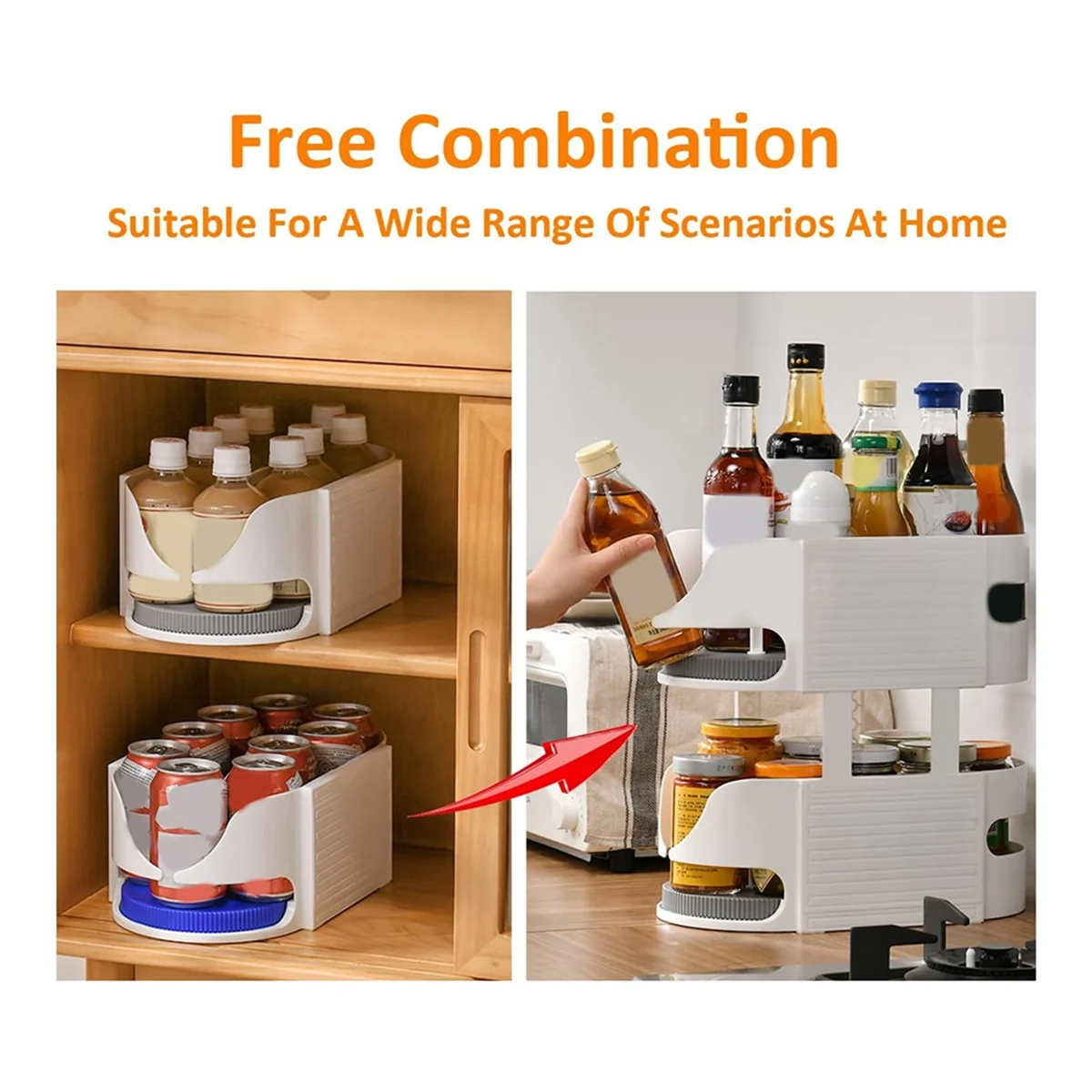 

Combinable Lazy Turntable Organizer, Rotating Shelves for Kitchen