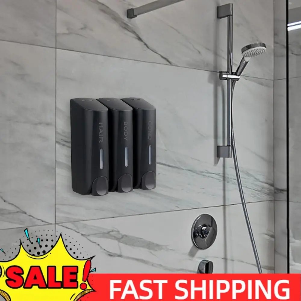 

Тройной дозатор шампуня для душа, ванны, 350 мл, многоцелевой настенный контейнер для мытья лосьона, мыла, термостойкий, большой емкости