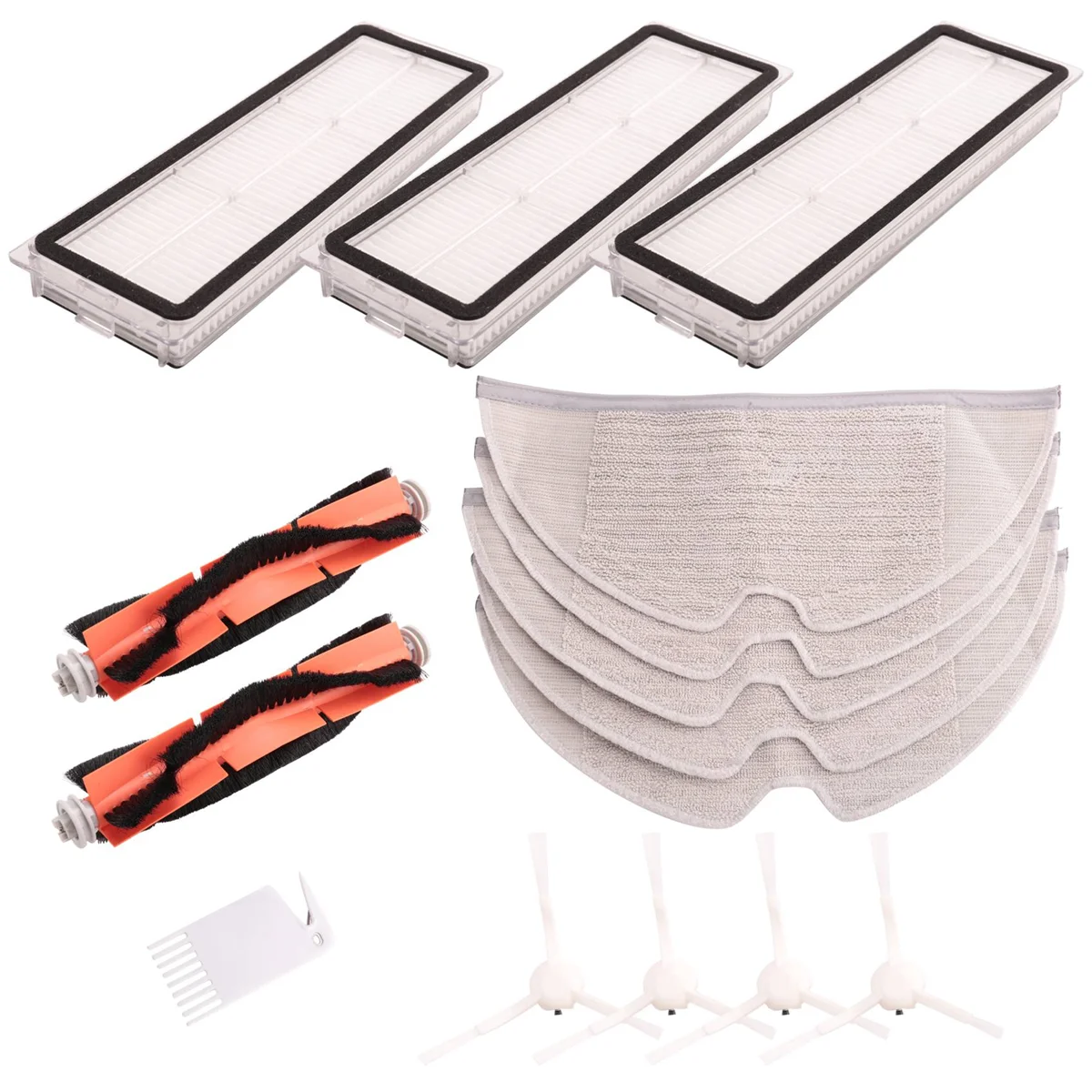 Side Brush + Hepa Filter + Mopping Cloth for Xiaomi 1C 1 C Sweeper Robot Vacuum Mop Mijia C1 Accessories(15 PCS)