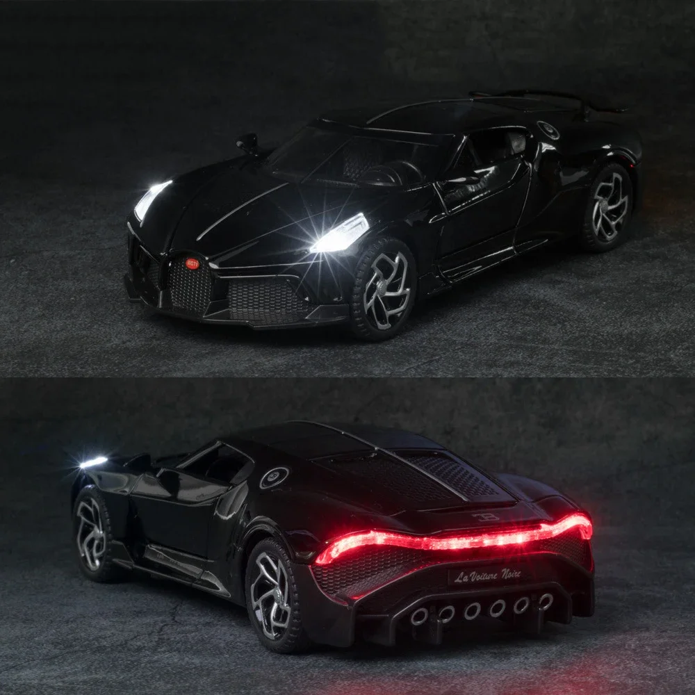 1:32 La Voiture Noire Legering Diecast Auto 'S Model Speelgoed Met 5 Deuren Geopend Pull Back Sound Light Sportvoertuigen Speelgoed Voor Jongens Geschenken