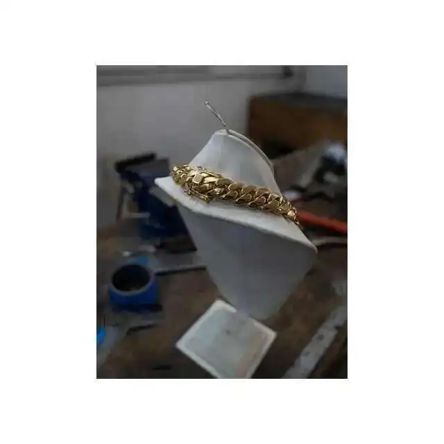 

Handmade 22mm 24 Miami Cuban Link Chain 550grams Heavy Solid 925 Sterling Silver 14k Gold Plated Curb Hiphop Chain