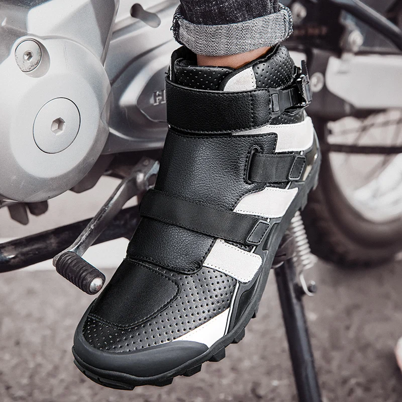 

Motorcycle protective riding boots men four seasons fashionable casual breathable anti slip racing off-road cycling short boots