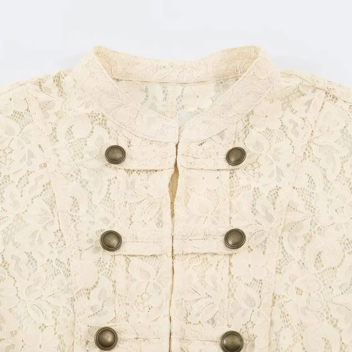 2026 Summer Women's Elegant 2 Pcs Sets Chinese Knot Button Lace Jacket Coat Tops Lady Chic Floral Print Crop Mini Dresses Outfit - view 2