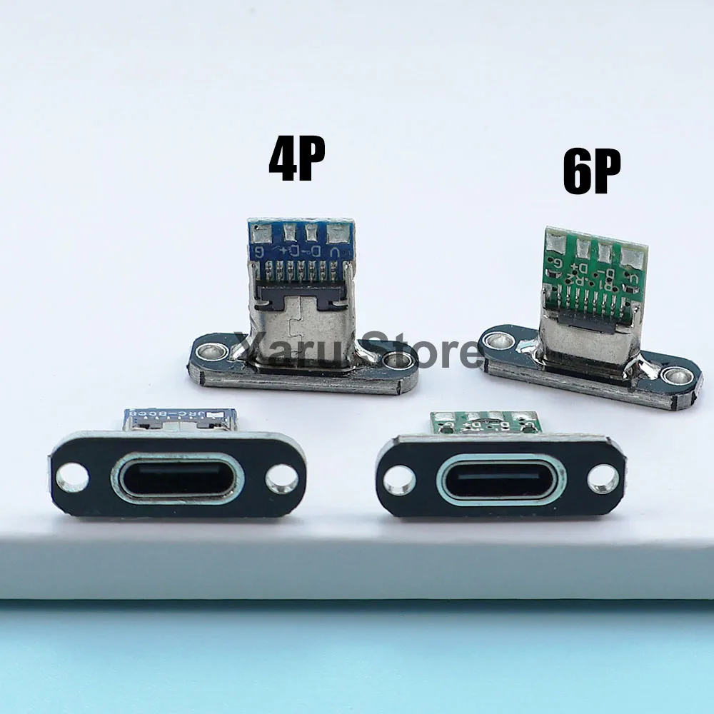 Yaru Store nouvelle prise USB 3.1 Type C avec plaque de fixation à vis prise USB type-c type-c 4 broches 6 broches connecteur femelle Port de chargement