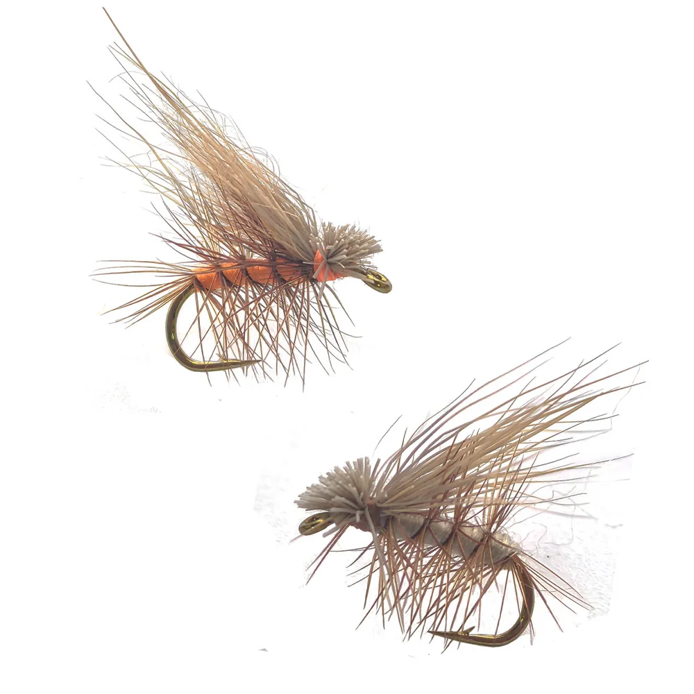Elk Caddis Trockenfliegen-Angelköder, Größe 14, 12mm, Ultrascharfer Haken, Schwimmende Trockenfliegen für Forellen- und Fischgrälfischen