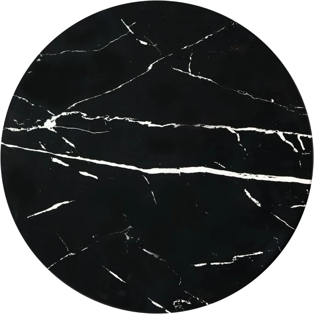 Mesa de centro redonda única de mármol para sala de estar y dormitorio: mesa auxiliar moderna con decoración artística y opciones de mesita de noche