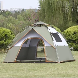 3-4 Person Automatic Camping Tent Quick Open Full-automatic Outdoor Tent Waterproof And UV Resistant Family Travel Beach Tent