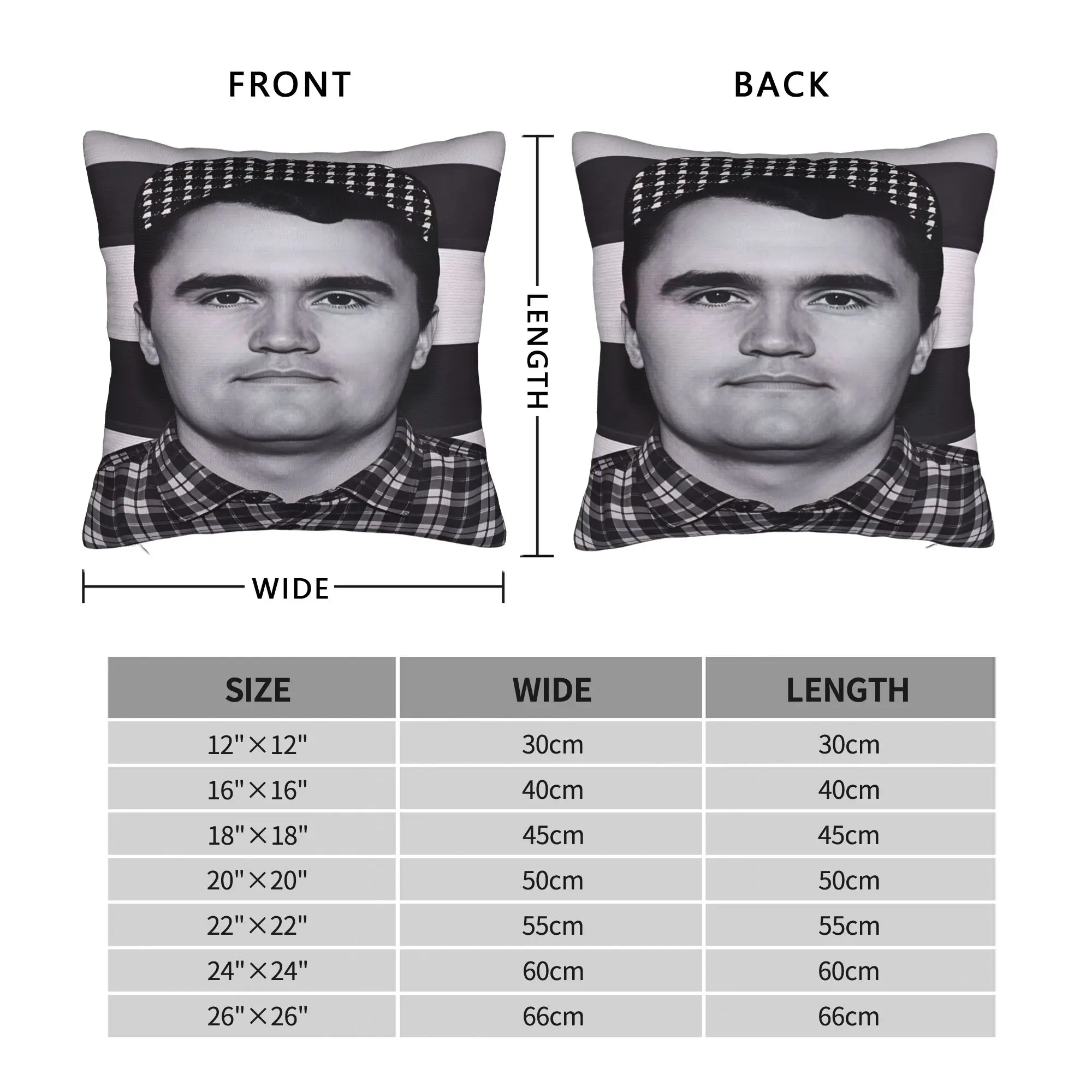 Charlie Kirk Retro Check Cap Pillow Case  Funny Pillow Cover Soft Pillowcases For Office Car Home Decor