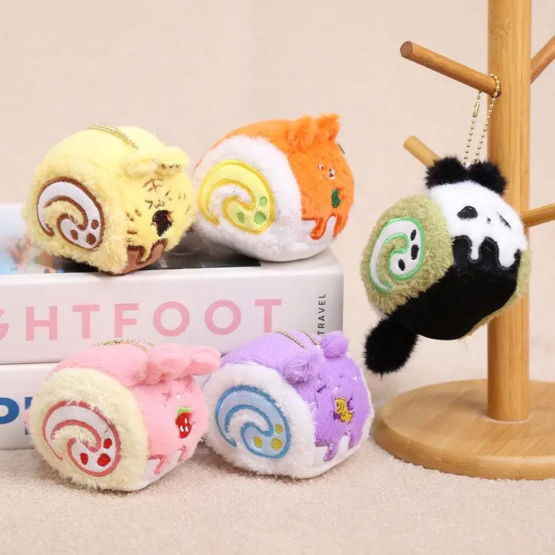 Cute Creative Plush Animal Switzerland Volume Pendant Keychain Cartoon Dessert Doll Backpack Decoration Accessories Gift Women