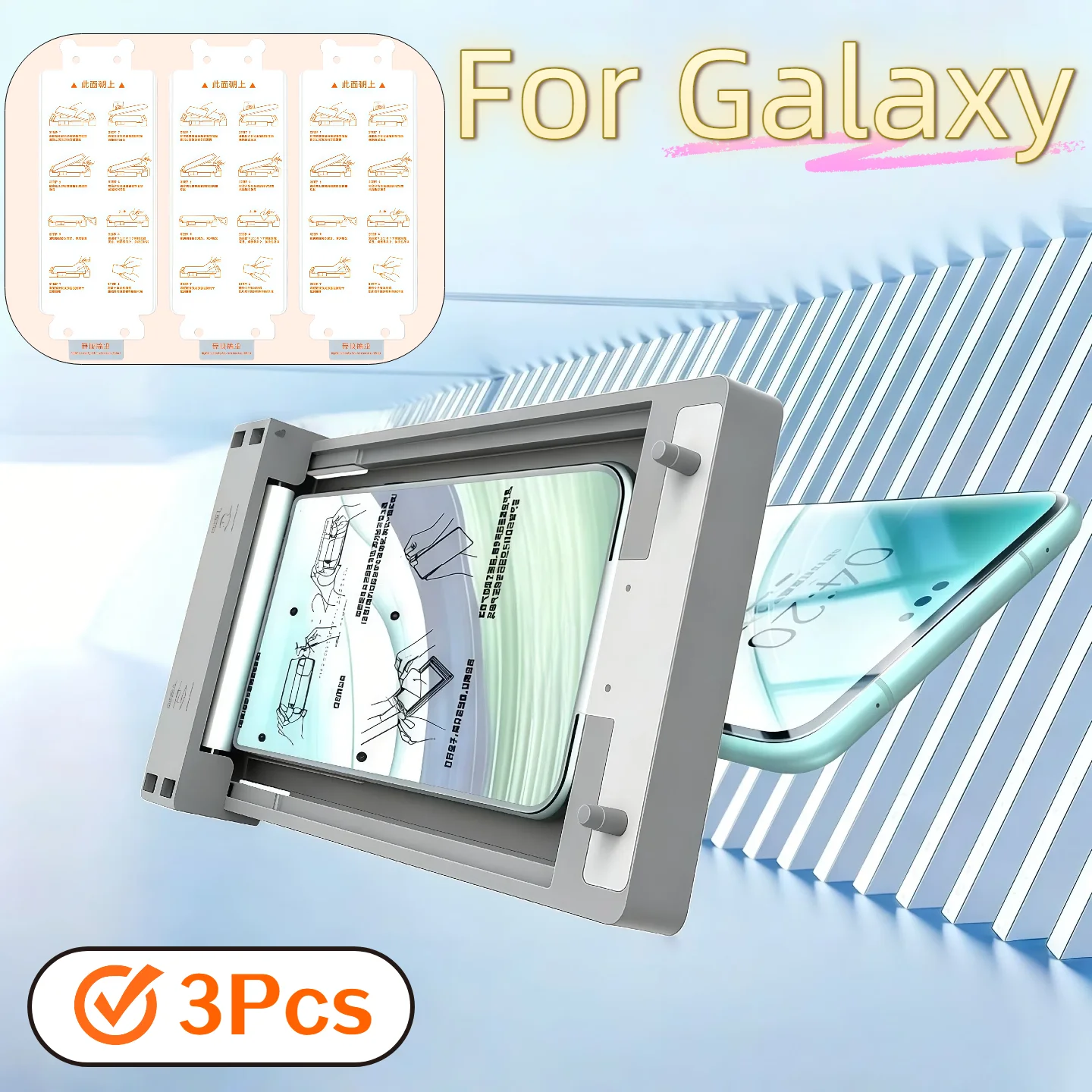 

Ceramic Film Screen Protector 3Pcs For Galaxy S25 S23 Ultra S24 S22 S21 Note 20 No Dust Positioning With Kit Not Tempered Glass