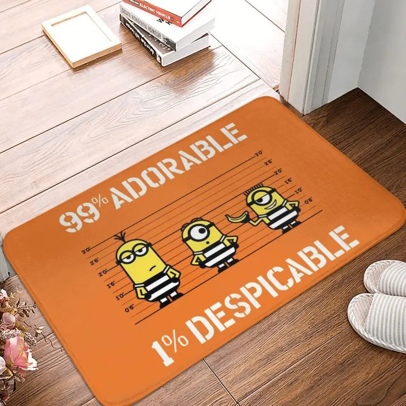 Alfombra personalizada para puerta delantera de Minions, felpudo impermeable antideslizante para interiores, alfombra para entrada de baño