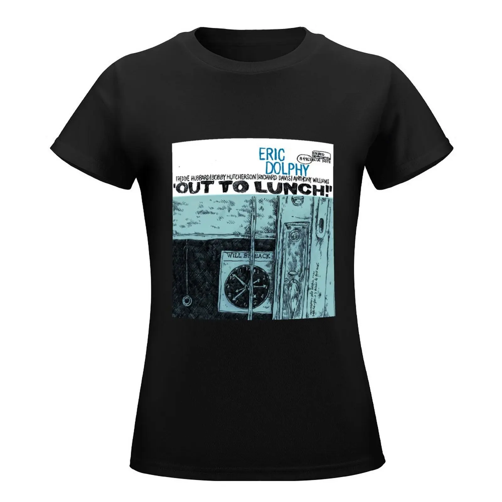 Eric Dolphy′s Out to Lunch! album cover redrawn by Maximiliano Lopez Barrios T-Shirt plain animal print workout shirts for Women