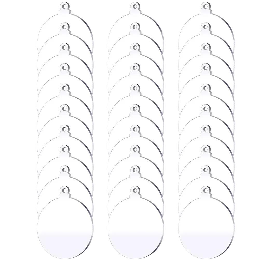 

36Pcs DIY Christmas Decoration Set Round Blank Acrylic Board Heat Transfer Plate for Holiday Photo Prop Craft Acrylic Board