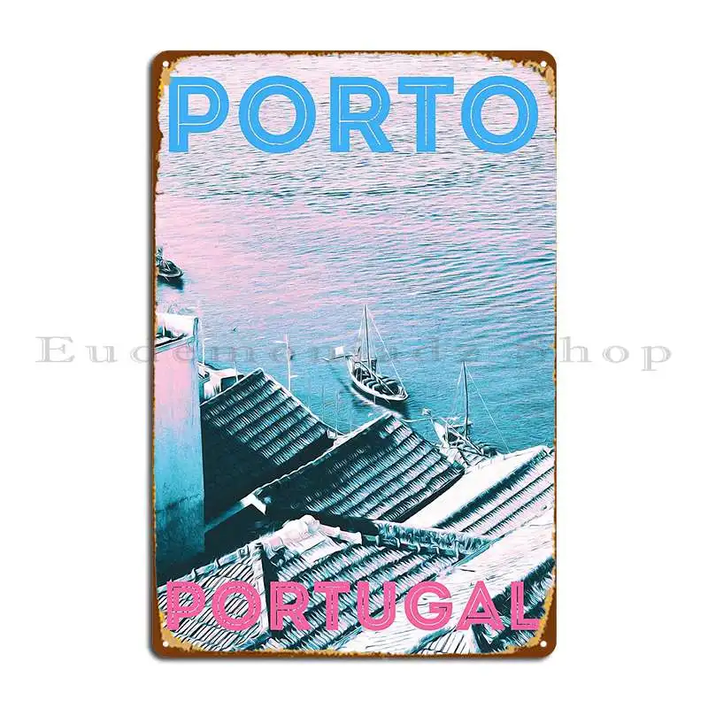 Atlantic Ocean In Porto Portugal Metal Signs Retro Printing Sign Party Decoration Tin Sign Poster