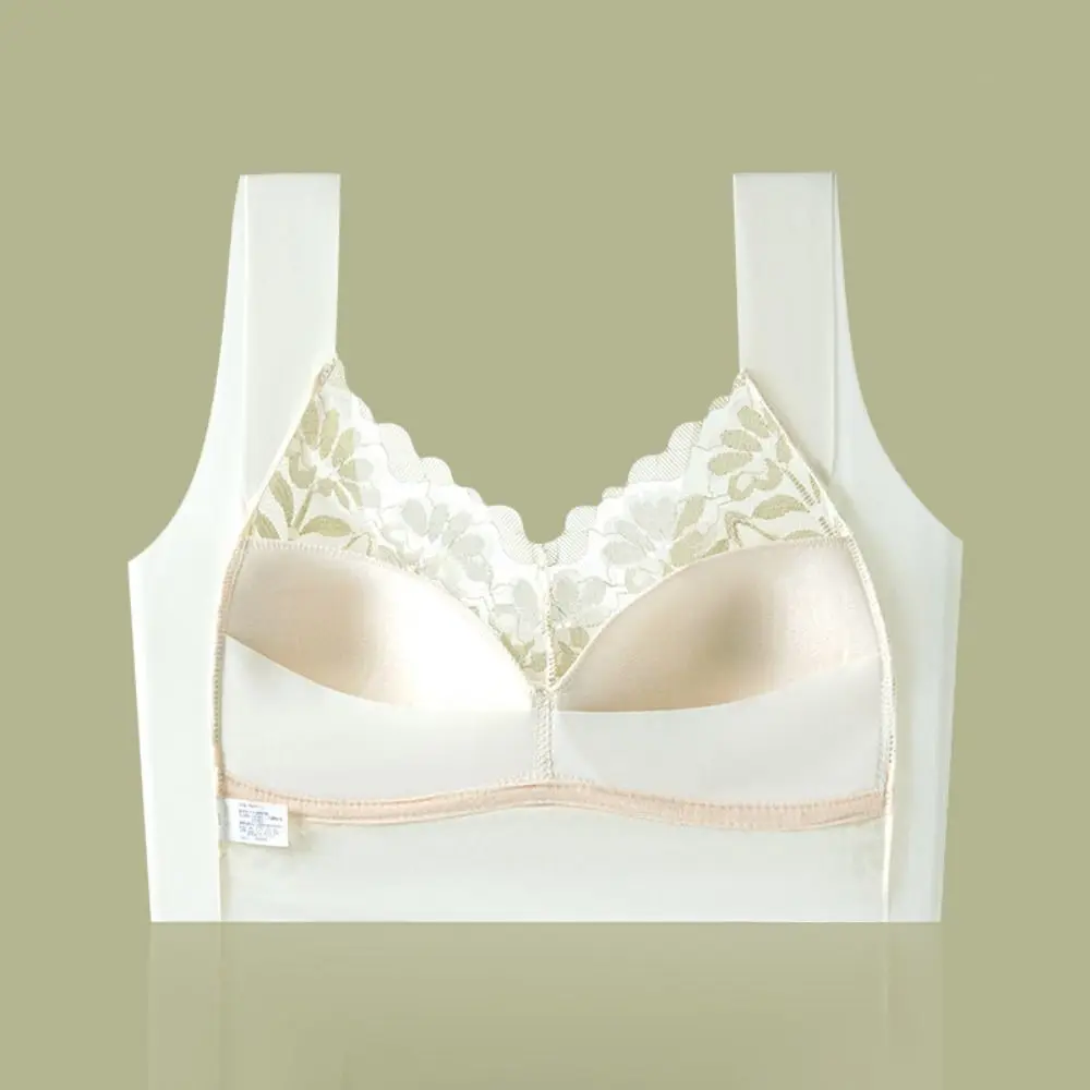 Oddychające biustonosze z koronką w kształcie liści, głęboki dekolt V, duże miseczki, odporne na wstrząsy, bezszwowe, push-up, bielizna, zbierające biust, bezprzewodowe biustonosze dla dziewcząt.