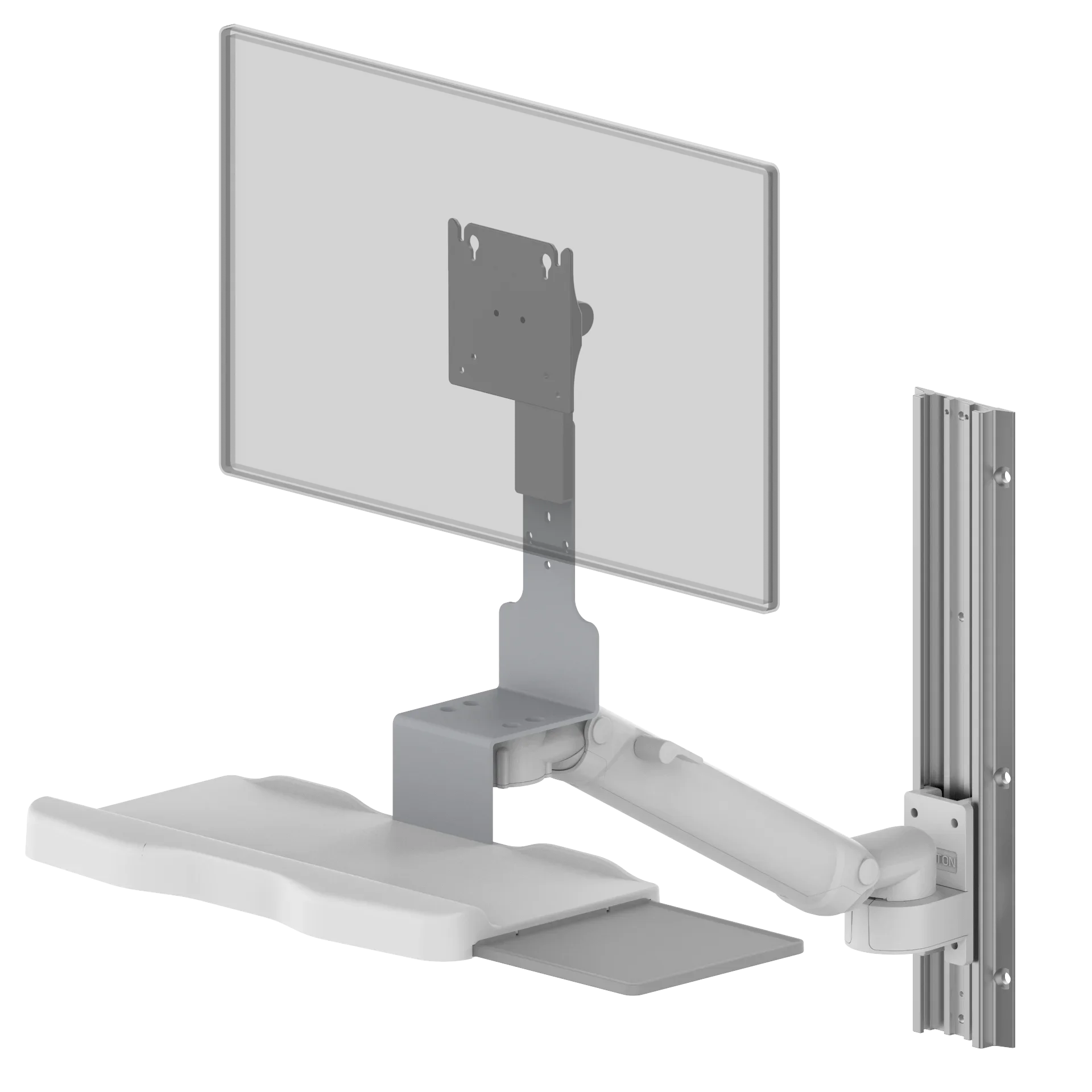 Gas spring lifting arm integrated machine, computer workstation, arm rotation, arm display, wall bracket