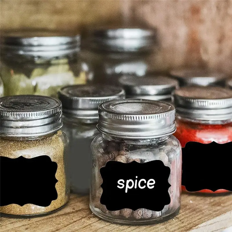 A19E-300PCS Chalkboard Labels Erasable Reusable Rectangle Blackboard Stickers Irregularly Shaped Name Tags