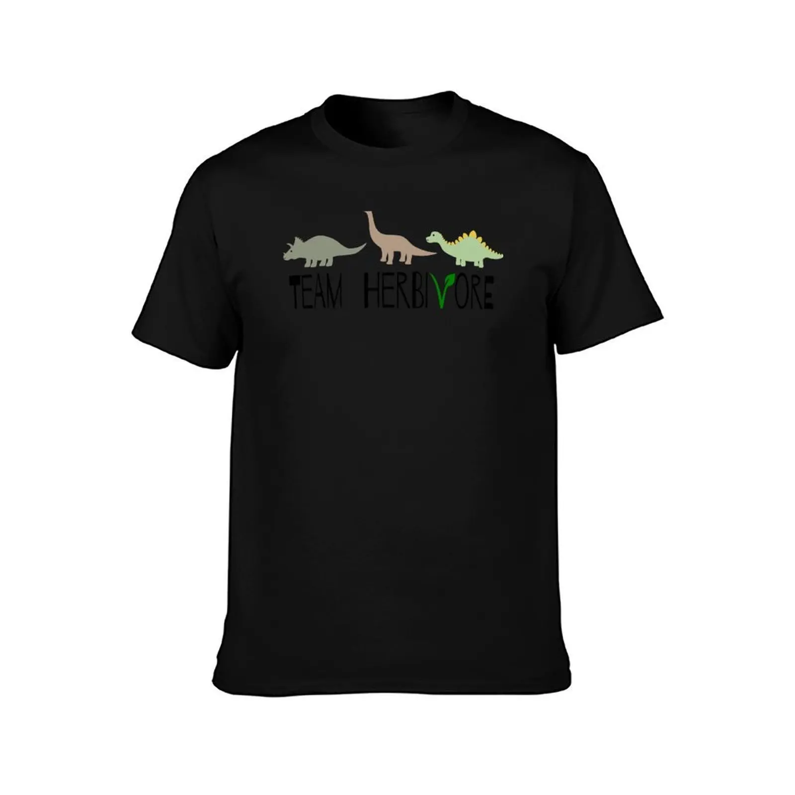 Team Herbivore T-Shirt, Summer Casual Cotton Tee, Oversized Streetwear Tops, Vintage Graphic Print, Loose Fit Short Sleeve