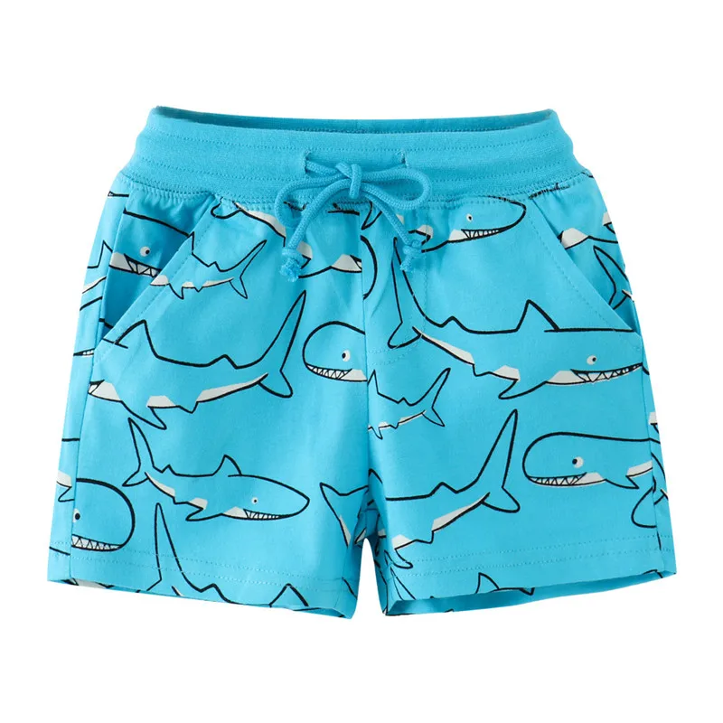 Jumping Meters Children's Shorts For Boys Girls Cartoon Animals Print Sharks Kids Trousers Pants Baby Clothes