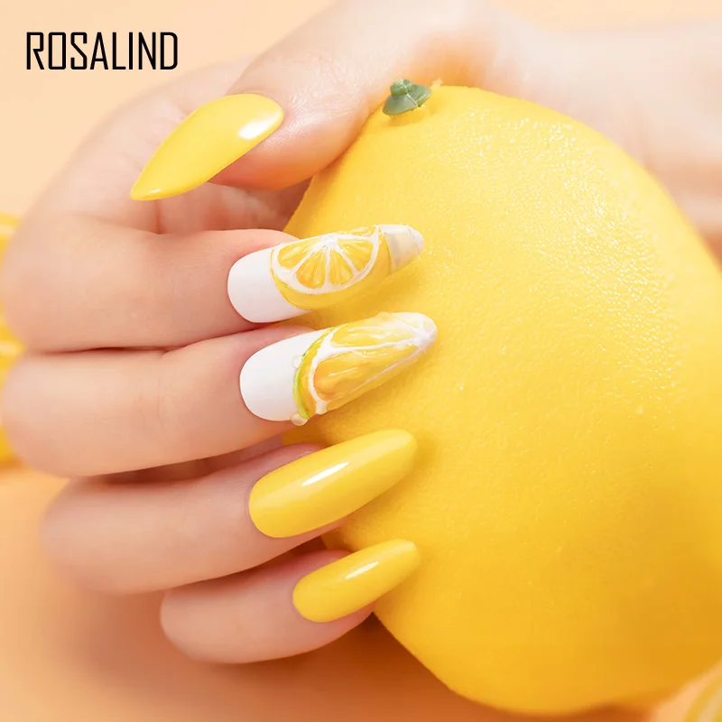 ROSALIND-esmalte de uñas de Gel UV, Base, capa superior, Soff Off, estampado, todo para manicura artística, semipermanente, envío rápido