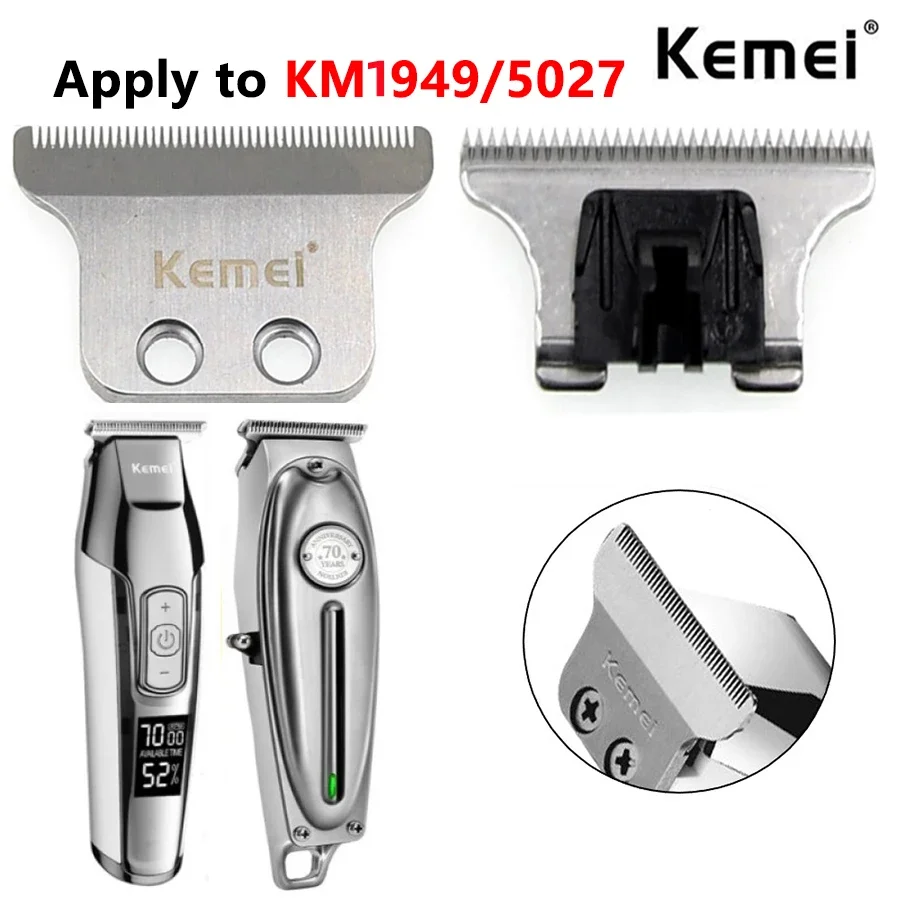 Kemei المهنية 2 حفرة مزدوجة واسعة الانتهازي شفرة استبدال القاطع رئيس ل KM-5027/1949 مقص الشعر مع المسمار بدون زيت