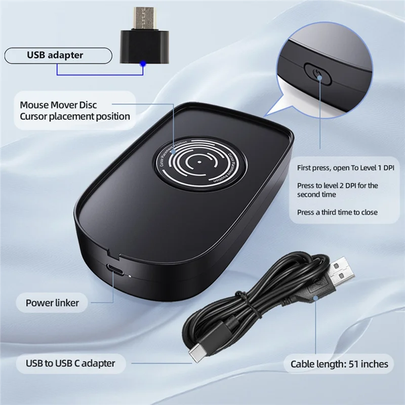 Exquisite-Mouse Jiggler เมาส์แบบปรับได้ Jiggler พร้อมสวิตช์เปิด/ปิดเพื่อช่วยให้คอมพิวเตอร์ตื่นขึ้น