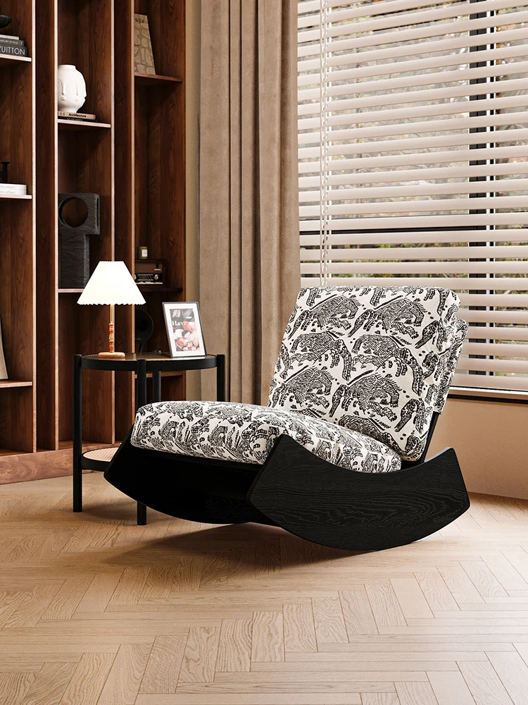 

Medieval style rocking chair recliner balcony home leisure single sofa living room bedroom lazy sofa