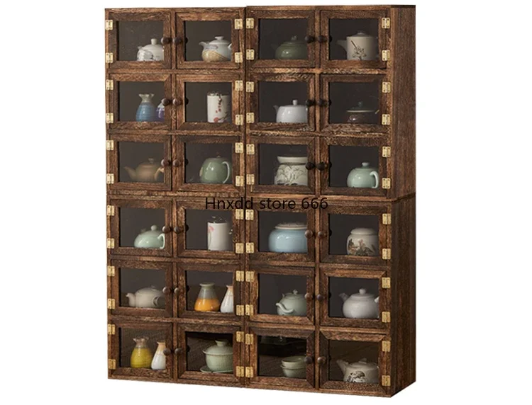 Tea set Zisha pot display rack dust storage cabinet