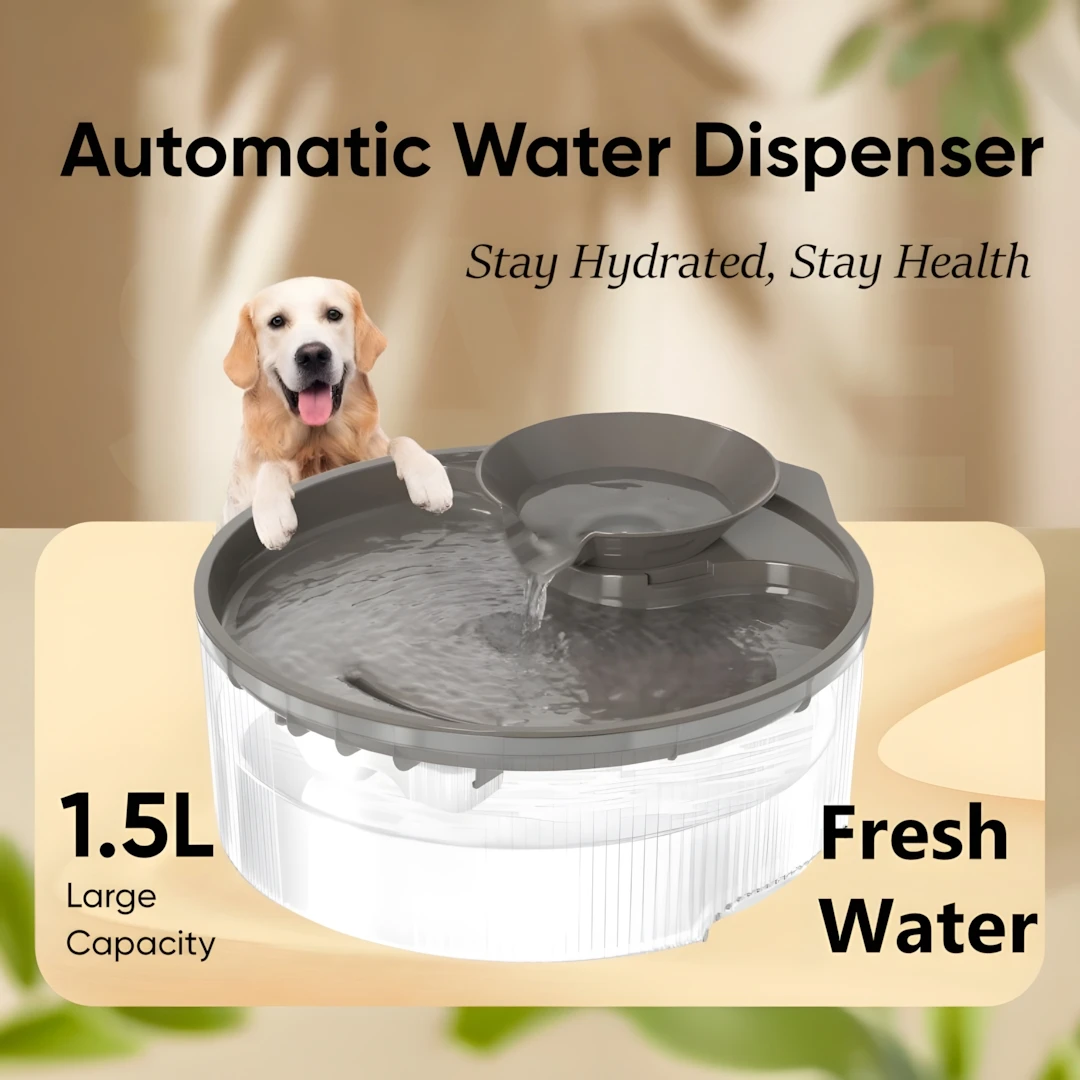 New Automatic Dog Water Fountain 5L Large Capacity Moving Water Pet Cat Water Dispenser Big Dog Water Bowl for Multi-Pets Family