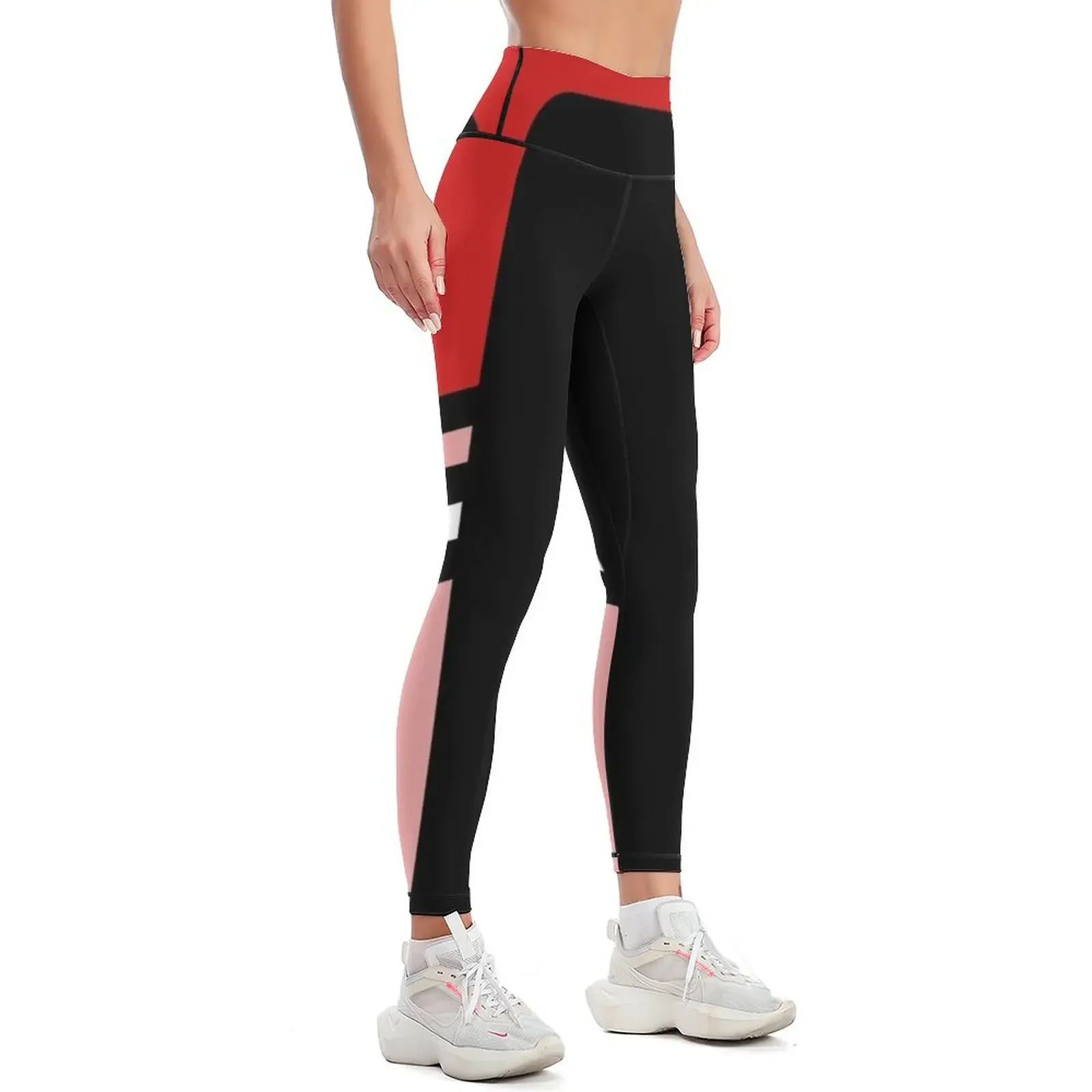 Red Pink Two Side Stripe Leggings Women's sportswear trousers Women's sports Women's high waist Womens Leggings