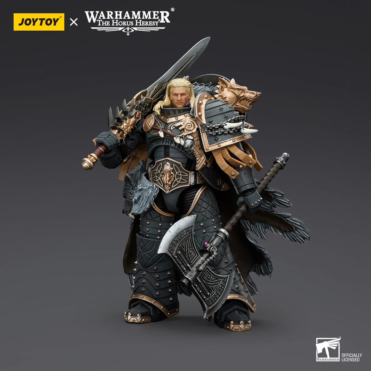 【JOYTOY】1/18 Action Figure Warhammer 40K The Horus Heresy Space Wolves Leman RussPrimarch of The Vlth Legion Military Model