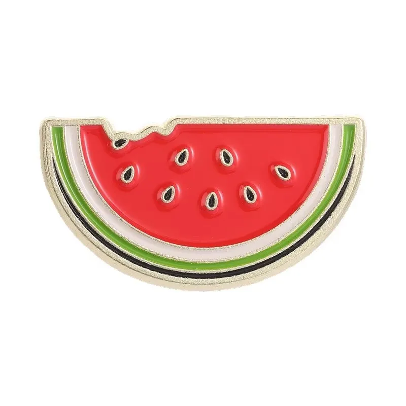 Cute Cartoon Watermelon Slice Design Brooch Summer Fresh Fruit Alloy Pins Badges for DIY Bag Clothes Shoes T-shirt Decoration