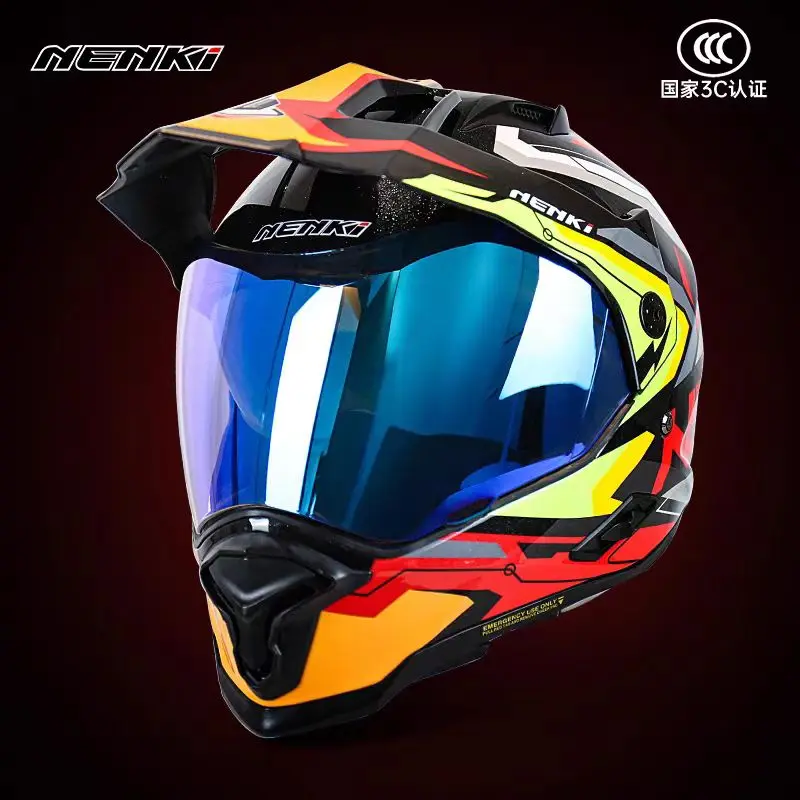 Fiberglass Motorcycle Helmet Full Face Double Len Off-road Helmet ECE Certification Cascos Para Moto Capacete Men Casco Moto