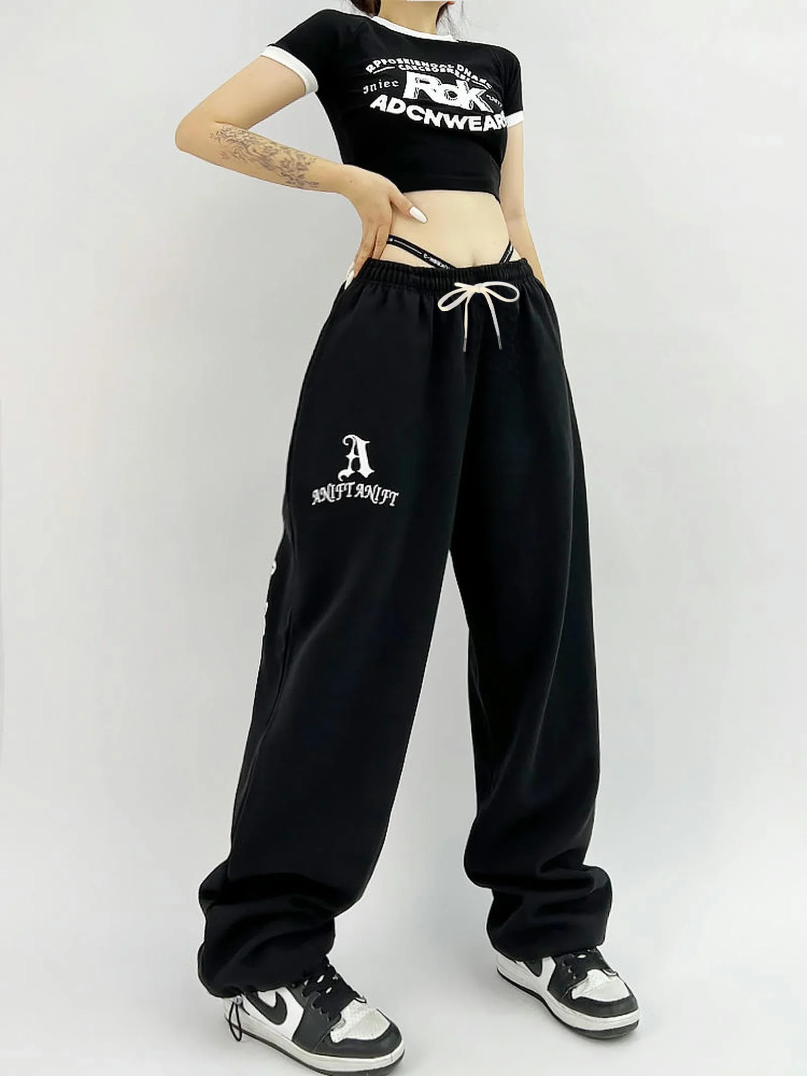 High Waist Sports Pants for Women‘s Kids Trendy Fun Print Drawstring Long Trousers Spring Summer Fashionable Pants