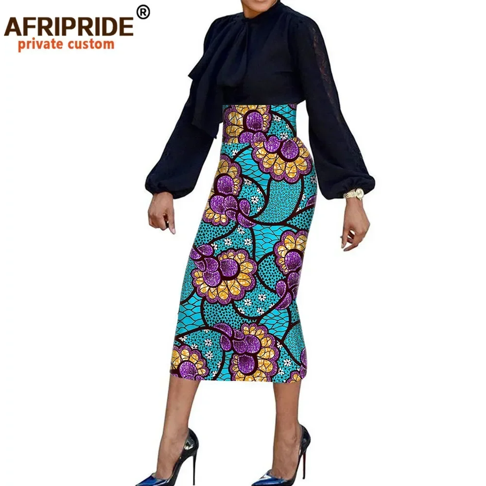 

African Fashion Empire Pencil Skirt for Women AFRIPRIDE Tailor Made Mid-calf Length Women Cotton Skirt A1927001