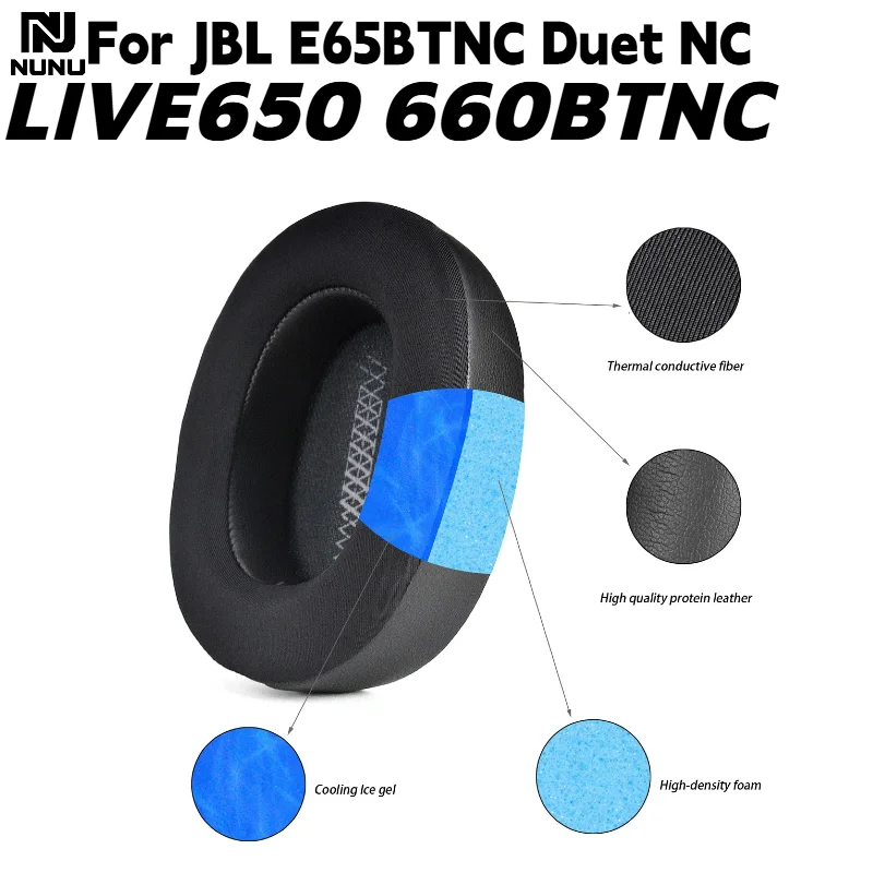 NUNU Replacement Protein skin Memory Foam Ear Cushion with buckle For JBL E65BTNC Duet NC LIVE650 660 BTNC Headset Earmuffs - view 4