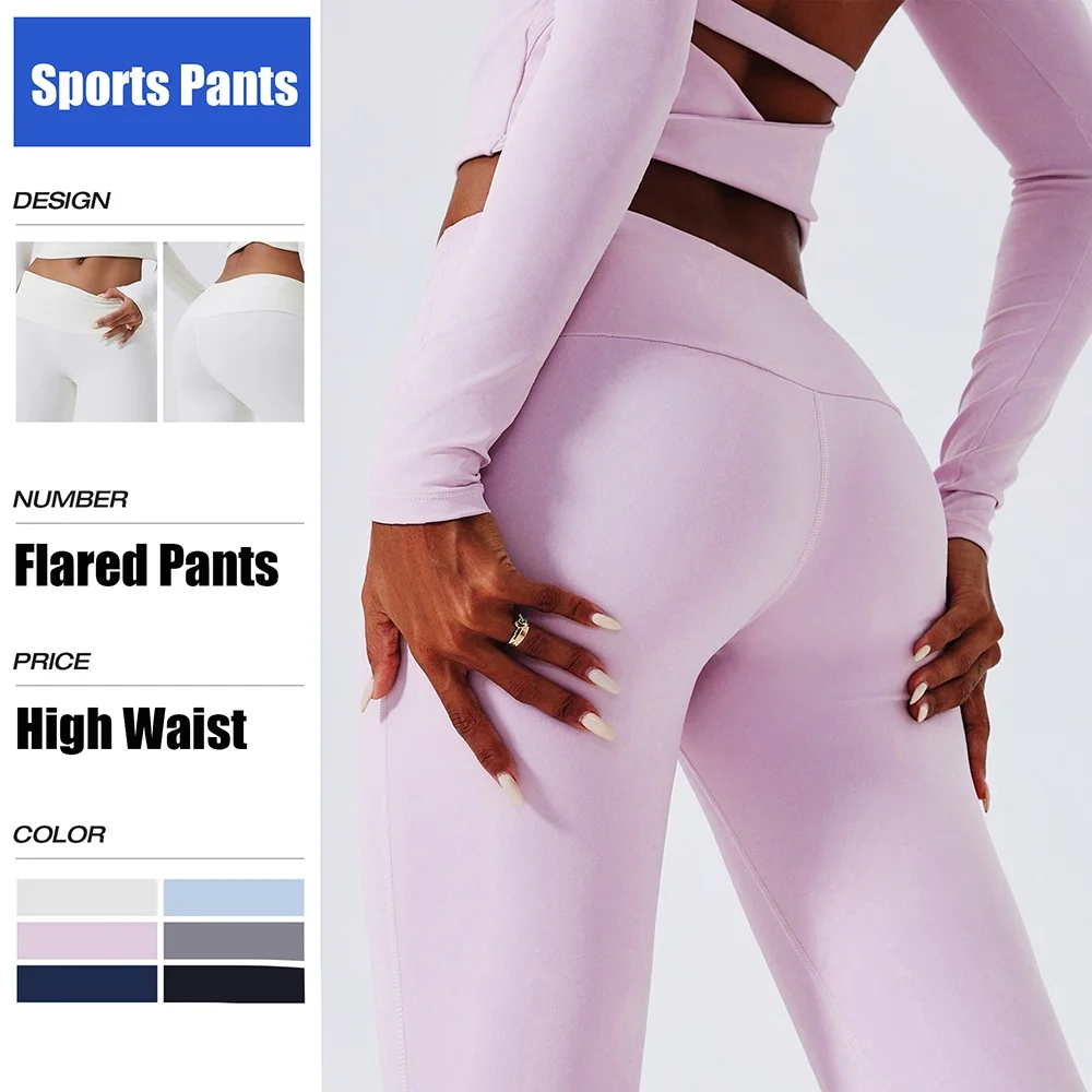 

Cloud Hide Pink Sports Pants for Woman Home Workout Long Yoga Flared Trousers Gym Fitness Running High Waist Female Lady Tights
