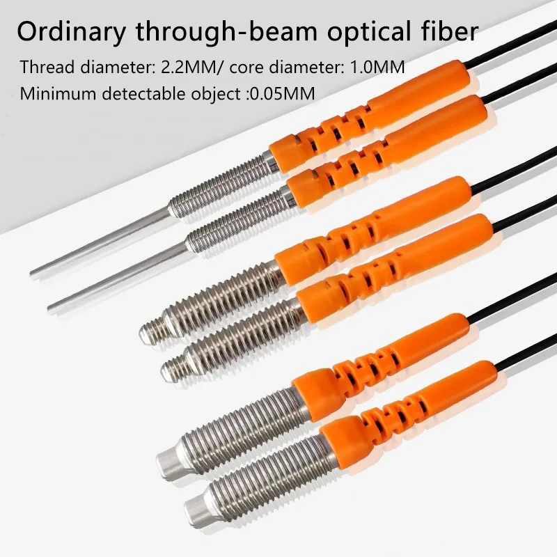 Conical pin optical fiber line sensor M3M4M6 right-angle elbow diffuse reflection ranging long slender fiber probe