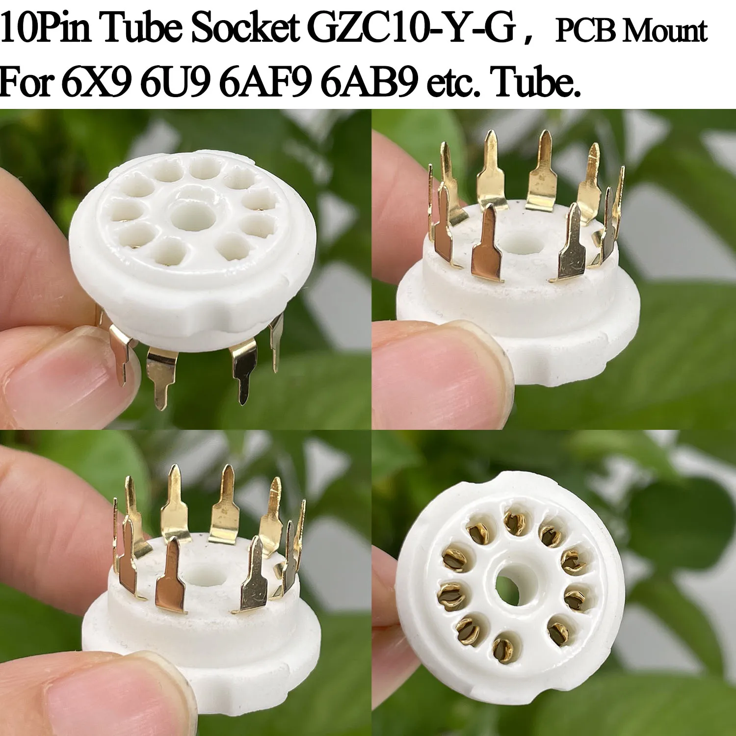 10 Uds 10 pines enchufe de tubo de cerámica GZC10-C enchufe de tubo de electrones 6X9 6U9 6AF9 6AB9 tubo de vacío DIY amplificador de Audio HIFI