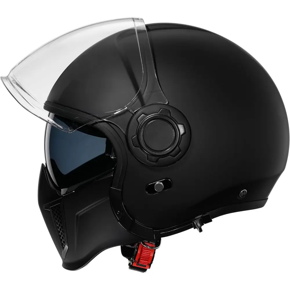Men's & Women's Dual Visor Off-Road Motocross Helmet with Sunshield, DOT Approved (Black, XXL)