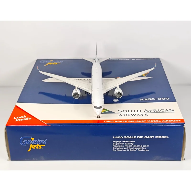 เครื่องบินจำลองโลหะผสม GeminiJets Diecast สเกล 1/400 สายการบินแอฟริกาใต้ A350-900 ZS-SDC ของสะสมตกแต่ง