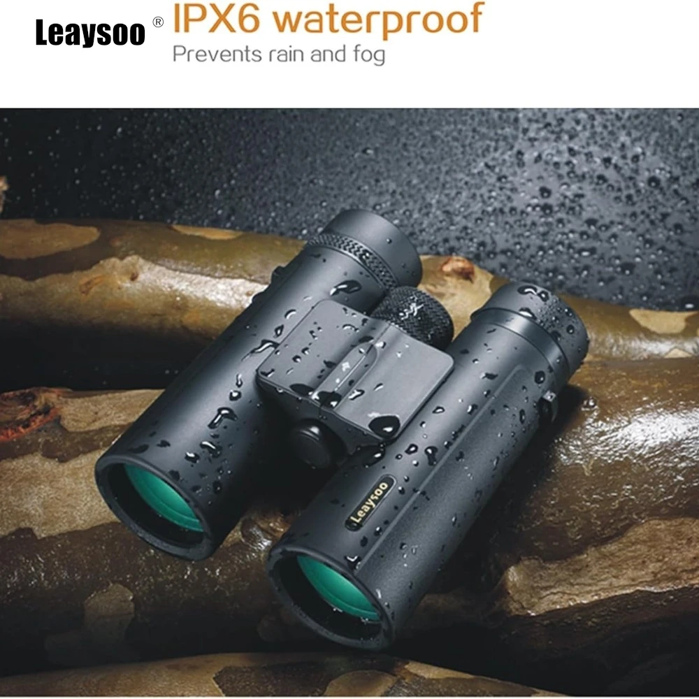 

Бинокль LEAYSOO 8X26/10X26/8X42/10X42 компактный, водонепроницаемый (IPX6), портативный телескоп для взрослых, для наблюдения за птицами, концертов, спорта