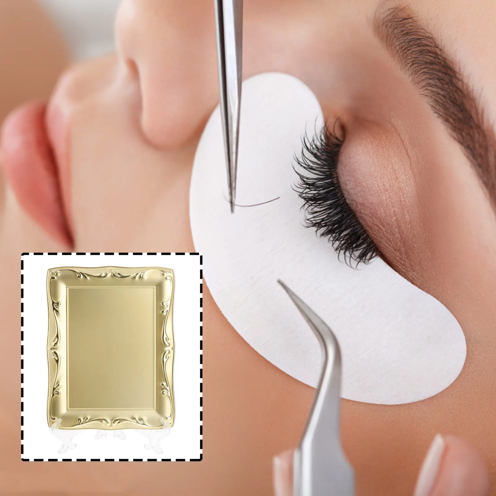 1Pcs Eyelash Rack Sturdy Lightweight Metal Display Holder for False Eyelashes Salon Cosmetics Studio Lash Spa Creative Smooth