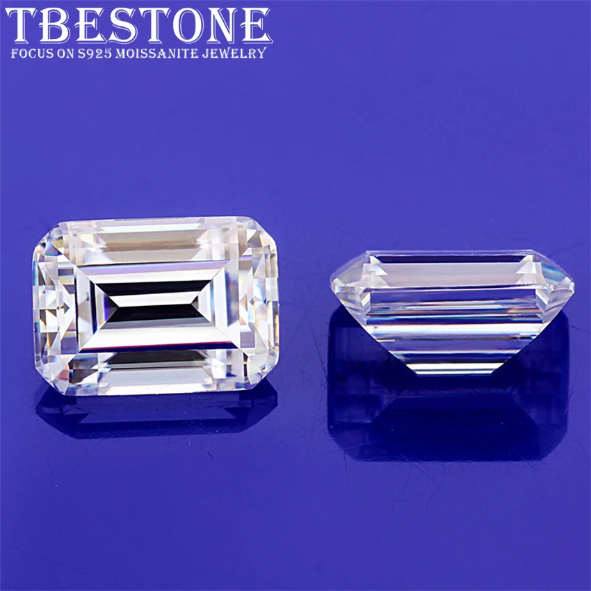 

Tbestone Emerald Cut Moissanite 0.2ct to 5ct D Color VVS1 Lab Loose Gems Pass Diamond Tester With GRA Certificate Fine Jewelry