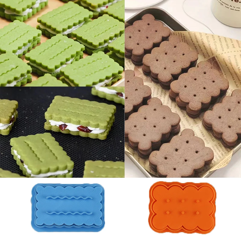 Retro Square Round Classic Biscuit Mold Wave Lace Press Cookie Embosser Stamp Birthday Biscuit Mould Cookie Cutter Baking Tools